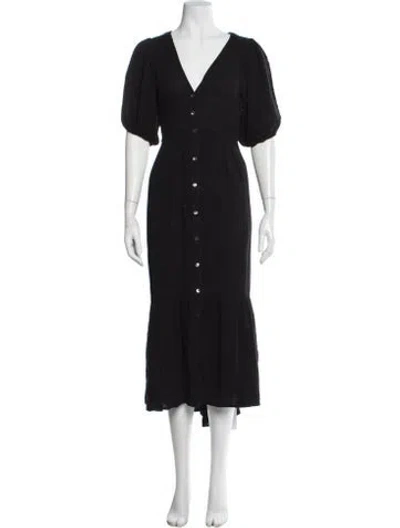 Pre-owned Xirena V-neck Long Dress In Black