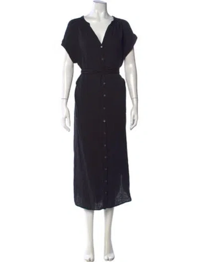 Pre-owned Xirena V-neck Long Dress In Black