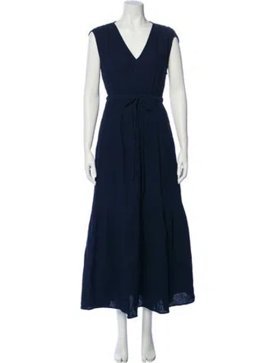 Pre-owned Xirena V-neck Long Dress In Blue