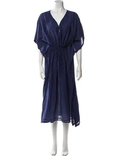 Pre-owned Xirena V-neck Long Dress In Blue