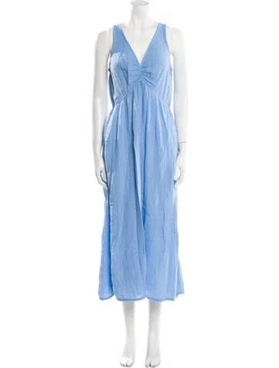 Pre-owned Xirena V-neck Long Dress In Blue
