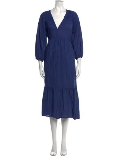 Pre-owned Xirena V-neck Long Dress In Blue