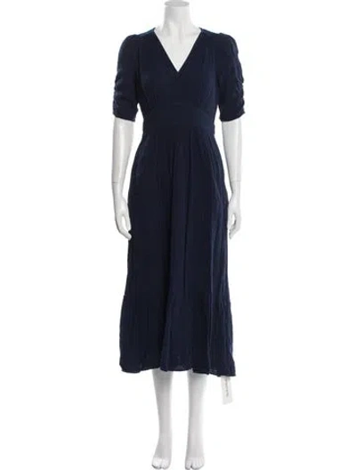 Pre-owned Xirena V-neck Long Dress In Blue