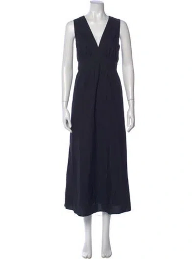 Pre-owned Xirena V-neck Long Dress In Blue