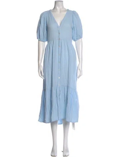 Pre-owned Xirena V-neck Long Dress In Blue