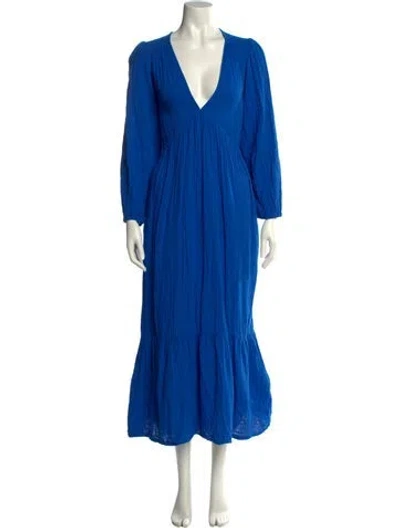 Pre-owned Xirena V-neck Long Dress In Blue