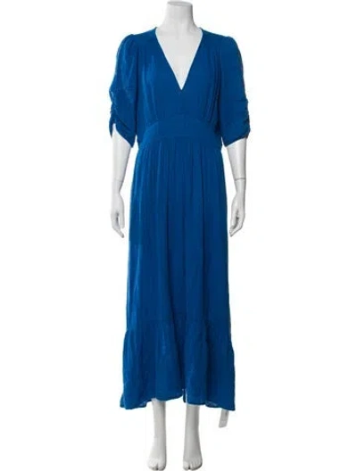 Pre-owned Xirena V-neck Long Dress In Blue