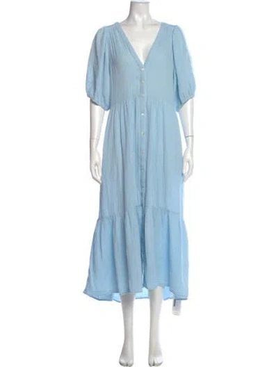 Pre-owned Xirena V-neck Long Dress In Blue