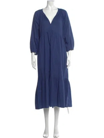 Pre-owned Xirena V-neck Long Dress In Blue