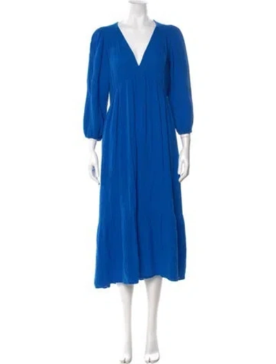 Pre-owned Xirena V-neck Long Dress In Blue