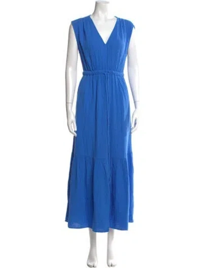 Pre-owned Xirena V-neck Long Dress In Blue