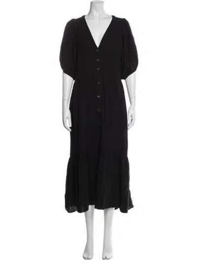 Pre-owned Xirena V-neck Long Dress In Blue