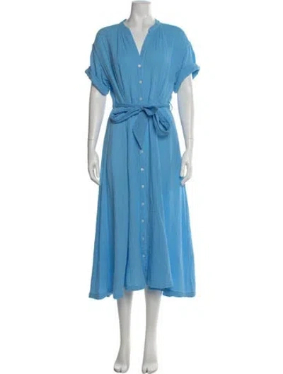 Pre-owned Xirena V-neck Long Dress In Blue