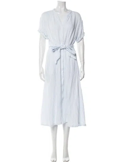 Pre-owned Xirena V-neck Long Dress In Blue