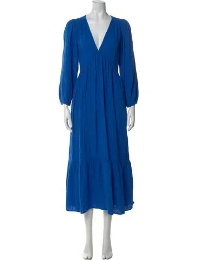 Pre-owned Xirena V-neck Long Dress In Blue