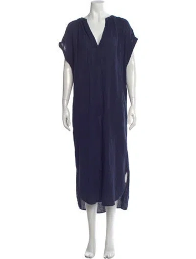 Pre-owned Xirena V-neck Long Dress In Blue