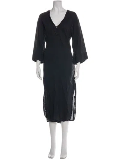 Pre-owned Xirena V-neck Long Dress In Blue
