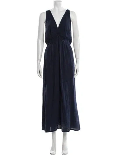 Pre-owned Xirena V-neck Long Dress In Blue
