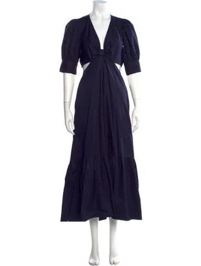 Pre-owned Xirena V-neck Long Dress In Blue