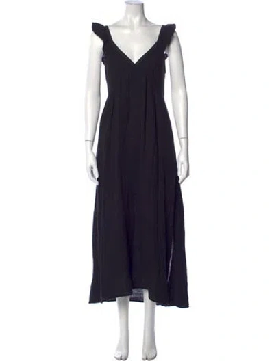 Pre-owned Xirena V-neck Long Dress In Blue
