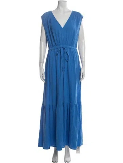 Pre-owned Xirena V-neck Long Dress In Blue