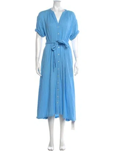Pre-owned Xirena V-neck Long Dress In Blue