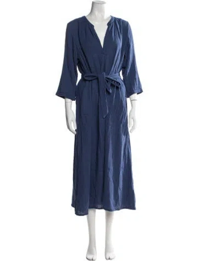 Pre-owned Xirena V-neck Long Dress In Blue