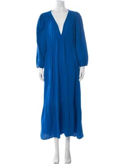 Pre-owned Xirena V-neck Long Dress In Blue