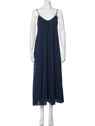 Pre-owned Xirena V-neck Long Dress In Blue