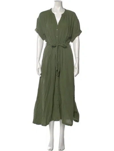 Pre-owned Xirena V-neck Long Dress In Green