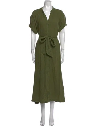 Pre-owned Xirena V-neck Long Dress In Green