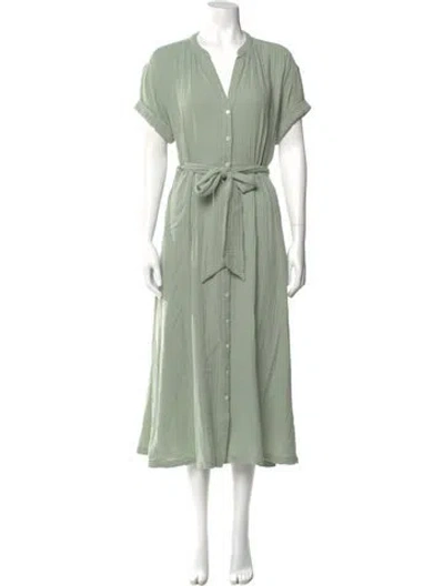 Pre-owned Xirena V-neck Long Dress In Green