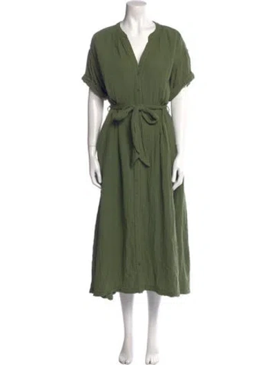 Pre-owned Xirena V-neck Long Dress In Green