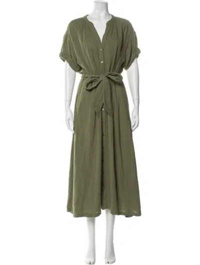Pre-owned Xirena V-neck Long Dress In Green