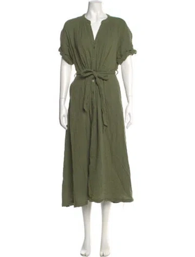 Pre-owned Xirena V-neck Long Dress In Green