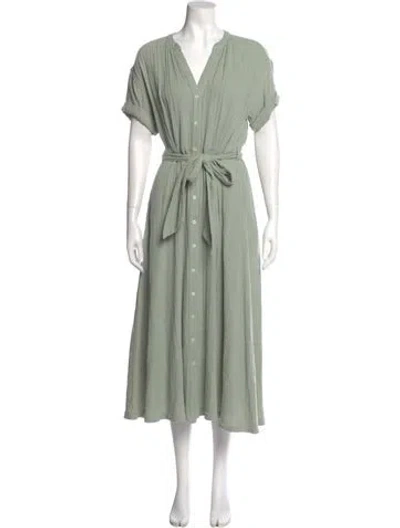 Pre-owned Xirena V-neck Long Dress In Green