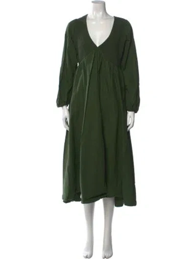 Pre-owned Xirena V-neck Long Dress In Green