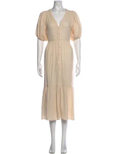 Pre-owned Xirena V-neck Long Dress In Neutral