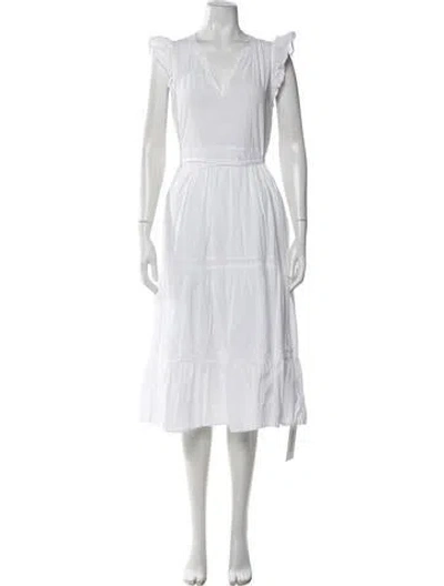 Pre-owned Xirena V-neck Long Dress In Neutrals
