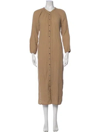 Pre-owned Xirena V-neck Long Dress In Neutrals