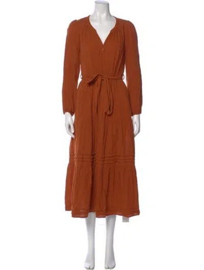 Pre-owned Xirena V-neck Long Dress In Orange