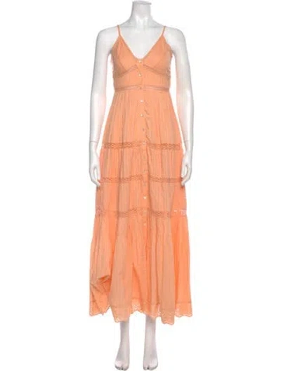 Pre-owned Xirena V-neck Long Dress In Orange