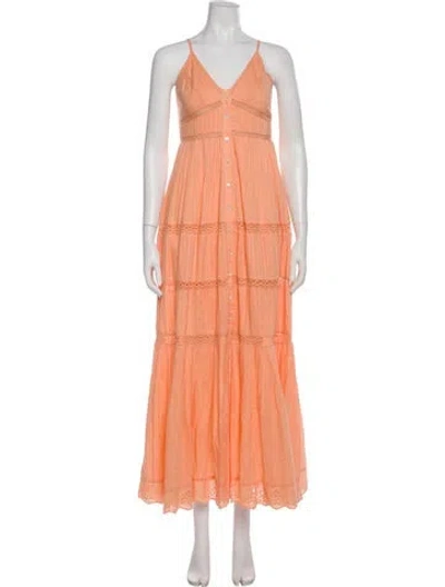 Pre-owned Xirena V-neck Long Dress In Orange
