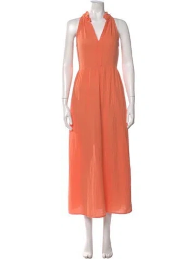 Pre-owned Xirena V-neck Long Dress In Orange