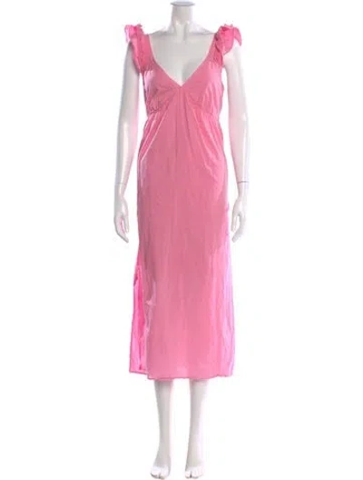 Pre-owned Xirena V-neck Long Dress In Pink