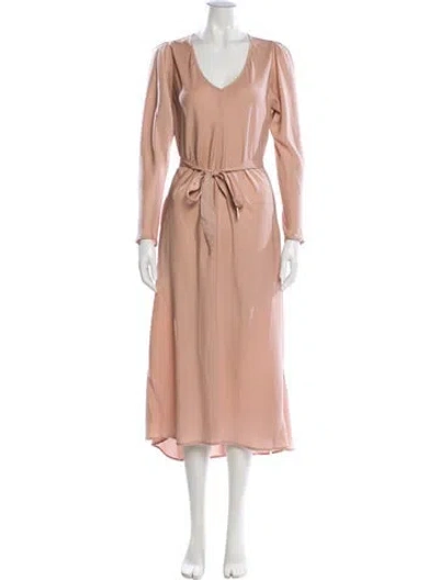 Pre-owned Xirena V-neck Long Dress In Pink