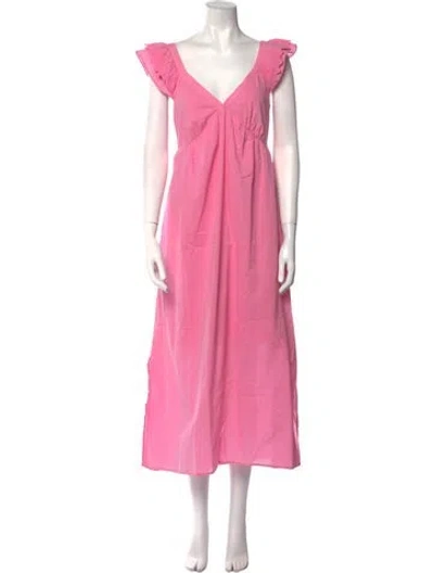 Pre-owned Xirena V-neck Long Dress In Pink