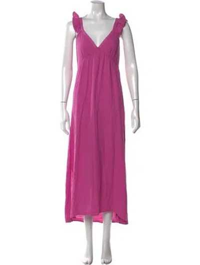 Pre-owned Xirena V-neck Long Dress In Pink