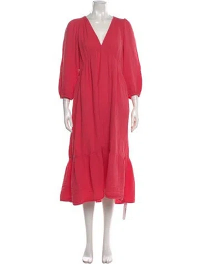 Pre-owned Xirena V-neck Long Dress In Pink