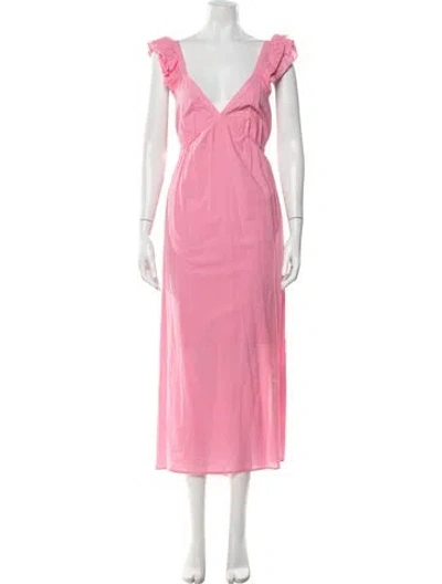 Pre-owned Xirena V-neck Long Dress In Pink